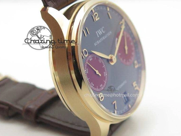MIROTIME 0505 Portuguese Real PR IW500127 RG ZF 1:1 Best Edition Grey Red Dial On Brown Leather Strap A52010 V AllSeason 7331